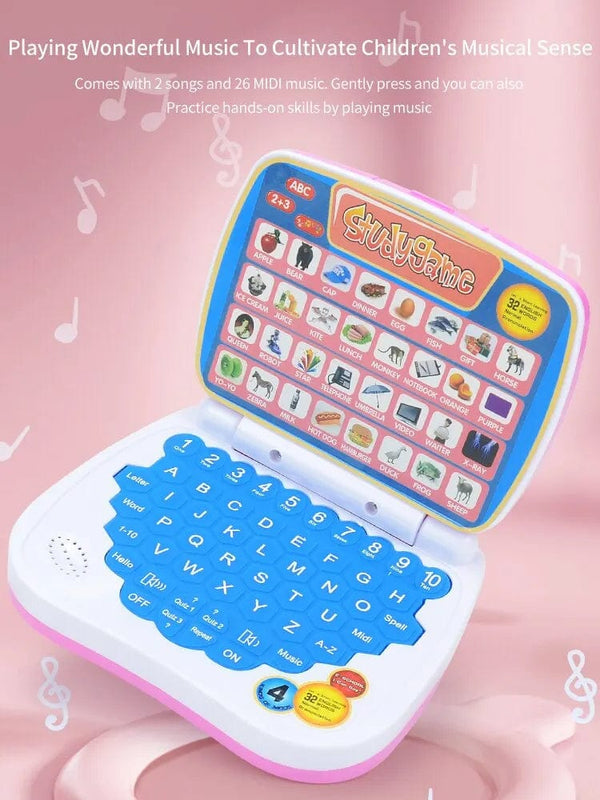 Planet Gates English Learning Small Laptop Toy for Kids. Boys and Girls Computer for Aphabet ABC.Numbers.Words.Spelling.Maths.Music