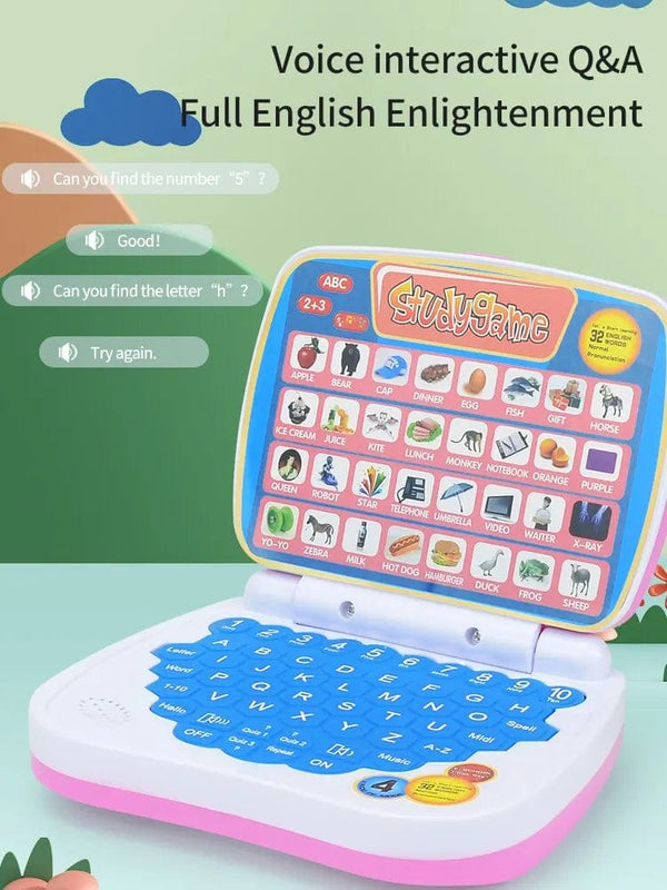 Planet Gates English Learning Small Laptop Toy for Kids. Boys and Girls Computer for Aphabet ABC.Numbers.Words.Spelling.Maths.Music