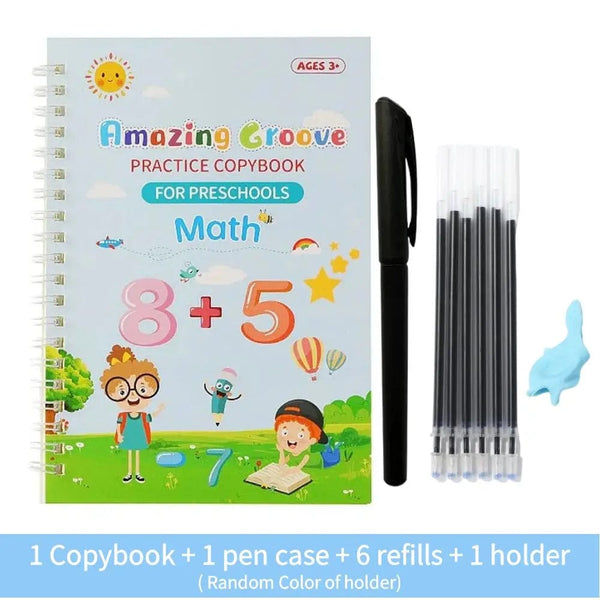 Planet Gates English Math / CHINA Copy Book Magic Practice Children's Book Reusable Free Wipe Children's Toys Writing Stickers English Copy Book Practice Parent