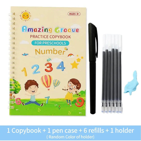 Planet Gates English Number / CHINA Copy Book Magic Practice Children's Book Reusable Free Wipe Children's Toys Writing Stickers English Copy Book Practice Parent
