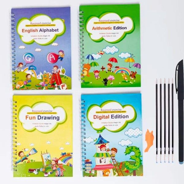 Planet Gates English Set 4 Books Magic Writing Copybook In Spanish Calligraphy Notebook Montessori Reusable Educational Calligraphic Letter Practice