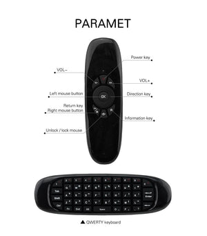 Planet Gates English Version C120 Air Mouse Mini Keyboard Mouse Somatosensory Gyroscope Double-Sided Remote Control for PC Android TV Box
