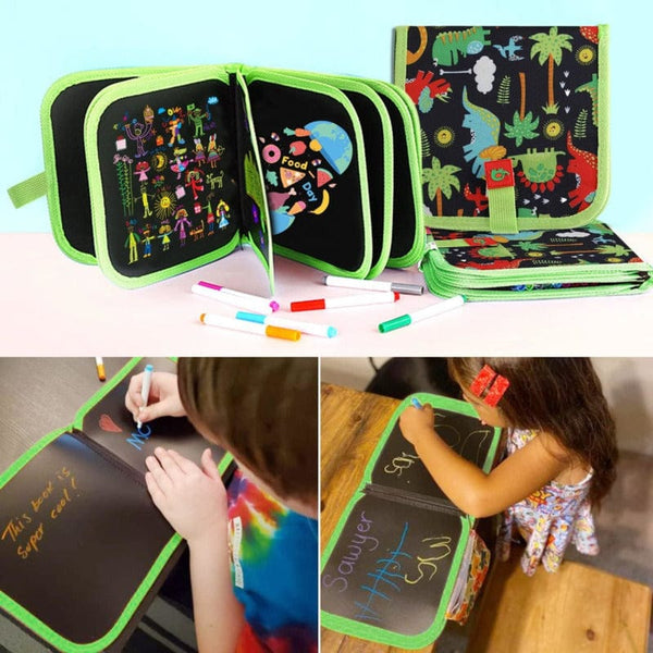 Planet Gates Erasable Doodle Book Reusable Drawing Board With Magic Pens Painting Toys For Kids Montessori Educational Toy DIY Toddlers Gift