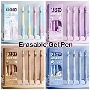 Planet Gates Erasable Pen 0.5mm Neutral Pen Cartoon Black Blue Ink Thermal Eraser Press Pen Office Supply