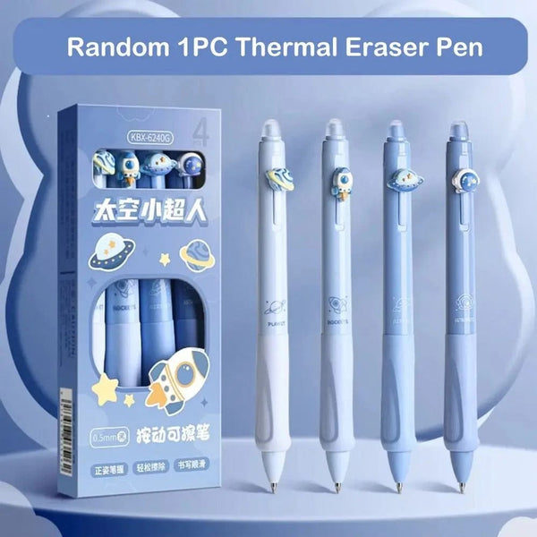 Planet Gates Erasable Pen 0.5mm Neutral Pen Cartoon Black Blue Ink Thermal Eraser Press Pen Office Supply