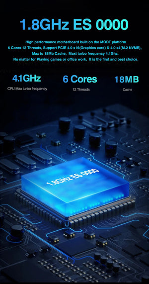 Planet Gates ERYING DIY Desktop Motherboard with Onboard 11th Core CPU 0000 ES 1.8GHz-4.5GHz 6C12T 18MB Cache(Refer To i7 11600H) Gaming PC