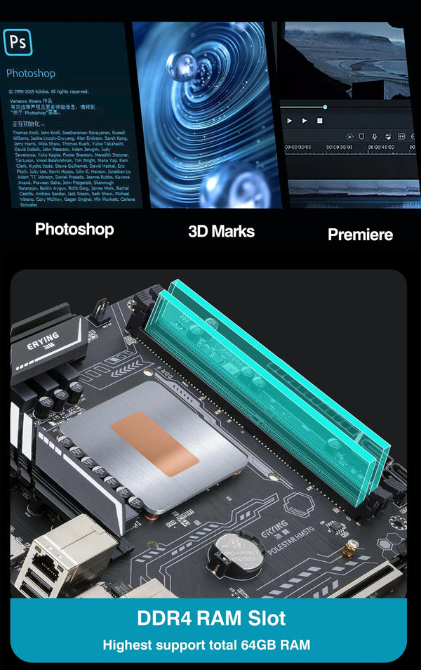 Planet Gates ERYING DIY Desktop Motherboard with Onboard 11th Core CPU 0000 ES 1.8GHz-4.5GHz 6C12T 18MB Cache(Refer To i7 11600H) Gaming PC