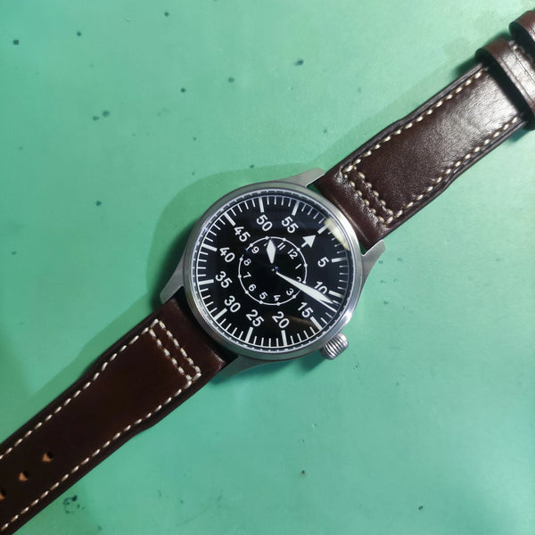 Planet Gates 【Escapement Time】Automatic PT5000 Movement Pilot Watch withType-B or Type-A   Black Dial and 40mm Case waterproof 100M