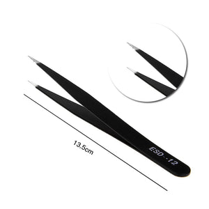 Planet Gates ESD Anti-Static Stainless Steel Tweezer Set Maintenance Repair Tool Kit Anti Static Model Making Tool Hand Tool Set