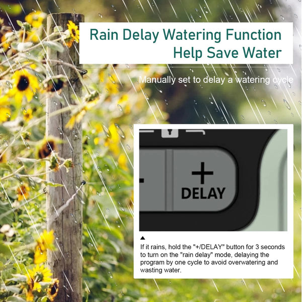 Planet Gates Eshico Garden Water Timer Automatic Rain Delay System Plants Lawn Greenhouse Drip Irrigation Equipment Self-watering Device