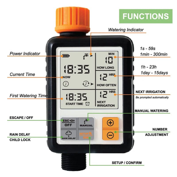 Planet Gates Eshico Hot Selling Garden Intelligent Irrigation System Outdoor Rain Delay Water Timer Automatic Digital Sprinkler Controller