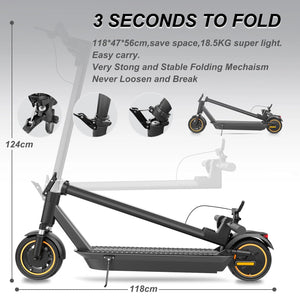 Planet Gates ESMax 1000W 14.5AH / france AOVOPRO ESMax 45KM Electric Scooter 35KM/H Fast Speed 1000W Peak Power 10 Inch Anti-puncture Air Tire 14.5AH Folding E-scooter