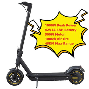 Planet Gates ESMax 14.5AH 1000W / france JUICEASE 1000W Electric Scooter 42V14.5AH Battery Adults APP Smart 10 Inch Air Tire Escooter Shock Absorption Free Scooter Bag
