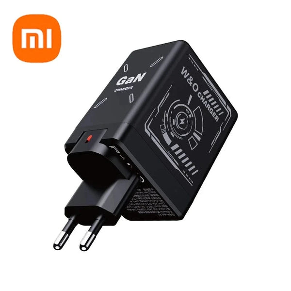 Planet Gates EU Black Xiaomi GaN120W Ultra Fast Charger With Retractable Type-C Lightning Cable Fast Charging Adapter For iPhone16 iPad Samsung Huawei