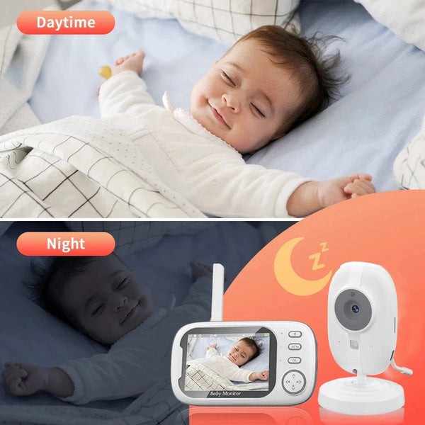 Planet Gates EU Plug Cdycam Wireless Video Baby Monitor 3.5 Inch With Lullabies Auto Night Vision Two Way Intercom Temperature Monitoring Babysitter