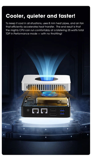 Planet Gates EU Plug CHUWI LarkBox X Mini PC 12GB RAM 512GB SSD Intel N100 Game PC UHD Graphics for 12th Gen Intel Processors WiFi 6 Desktop Computer