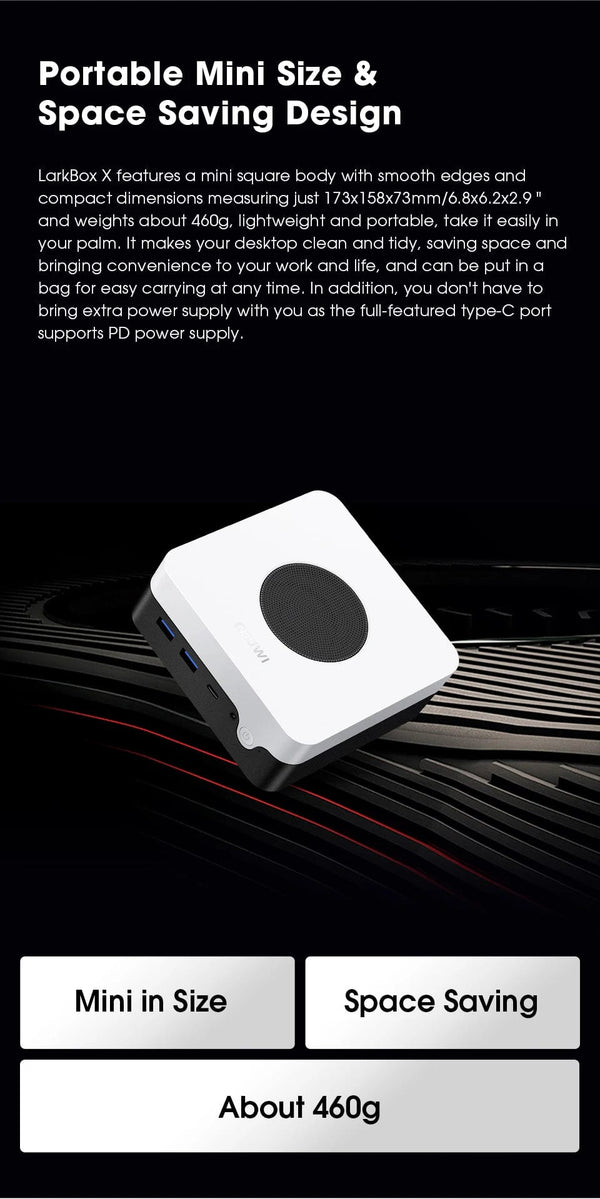 Planet Gates EU Plug CHUWI LarkBox X Mini PC 12GB RAM 512GB SSD Intel N100 Game PC UHD Graphics for 12th Gen Intel Processors WiFi 6 Desktop Computer