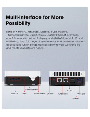 Planet Gates EU Plug CHUWI LarkBox X Mini PC 12GB RAM 512GB SSD Intel N100 Game PC UHD Graphics for 12th Gen Intel Processors WiFi 6 Desktop Computer
