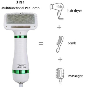 Planet Gates EU plug Pet Hair Dryer 2 with Slicker Brush Grooming for Cat and Dog Brush Professional Home Grooming Furry Drying Portable Dog Blower