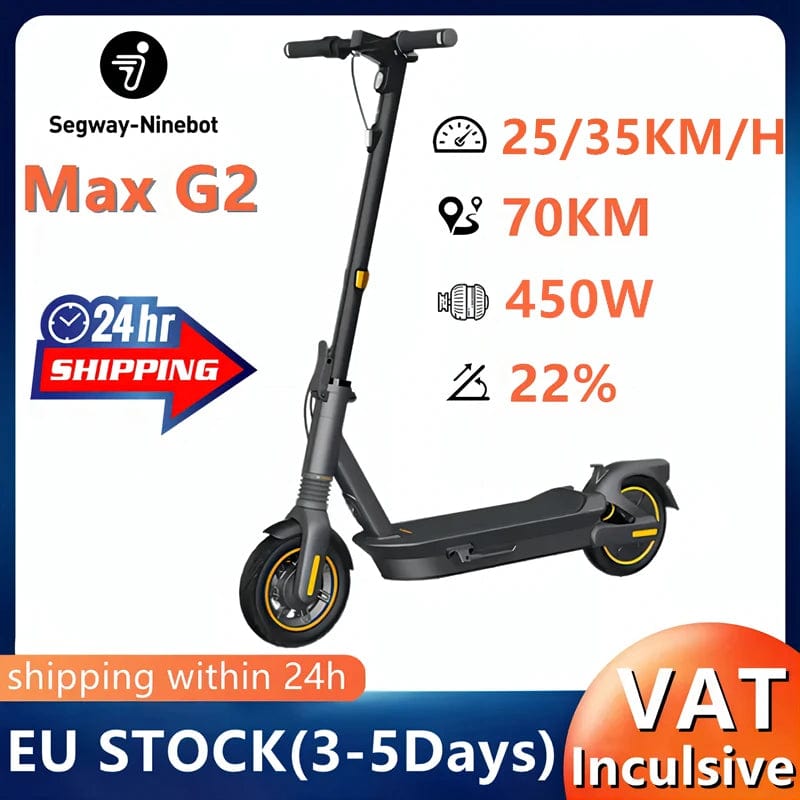Planet Gates EU Stock Oiginal Ninebot By Segway Max G2 Updated From Max G30 Electric Scooter 450W Motor 35KM/H Speed 70KM Range KickScooter