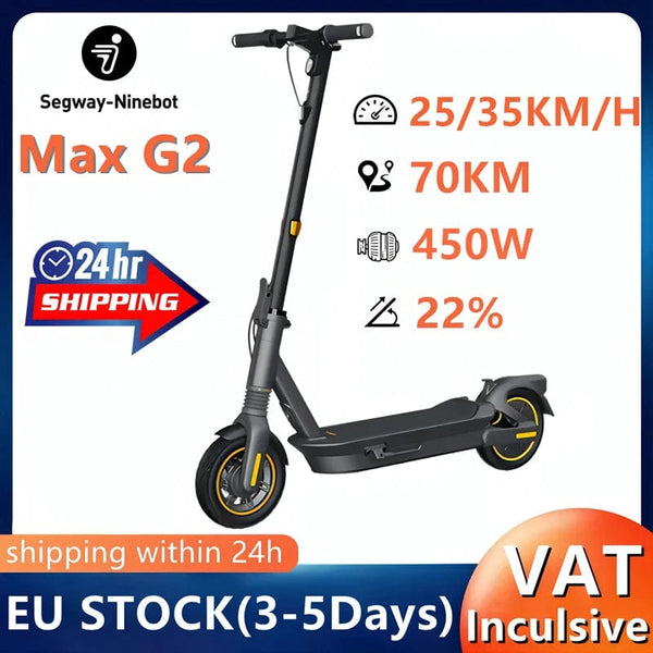 Planet Gates EU Stock Oiginal Ninebot By Segway Max G2 Updated From Max G30 Electric Scooter 450W Motor 35KM/H Speed 70KM Range KickScooter