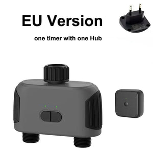 Planet Gates EU Timer with HUB 2 Outlet Smart Garden Watering Timer Wifi Automatic Drip Irrigation Controller Water Valve Garden Automatic Watering System