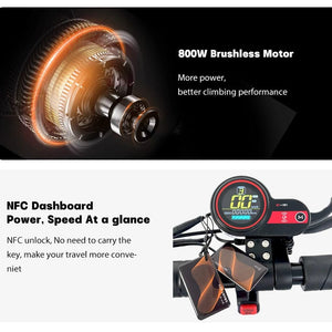 Planet Gates Eu USA Shipping 800W 48V Powerful Adult Electric Scooter 10 Inch Off-road Tyre UK Max Speed 45-55km/H Foldable