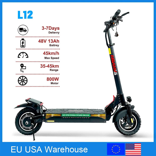 Planet Gates Eu USA Shipping 800W 48V Powerful Adult Electric Scooter 10 Inch Off-road Tyre UK Max Speed 45-55km/H Foldable