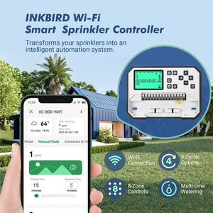 Planet Gates EU Version / Russian Federation INKBIRD 8-Zone Control Wi-Fi Smart Sprinkler Controller Indoor/Outdoor Irrigation Timer Free App Monitor Supports Rain Skip