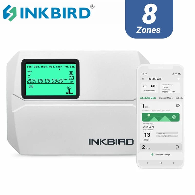 Planet Gates EU Version / Russian Federation INKBIRD 8-Zone Control Wi-Fi Smart Sprinkler Controller Indoor/Outdoor Irrigation Timer Free App Monitor Supports Rain Skip