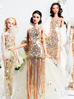 Planet Gates European Fashion Black Lace Golden Dress Set for 30cm 1/6 Anime BJD Doll Clothes Accessories Girls DIY Toys Birthday Gifts