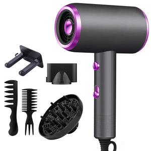 Planet Gates European standard / Grey Hair Dryer with Diffuser Blow Dryer Comb Brush 1800W Ionic Hair Dryers with DiffuserConstant Temperature Hair Care Without Dama