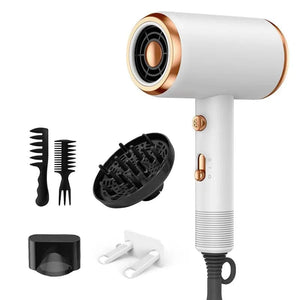 Planet Gates European standard / White Hair Dryer with Diffuser Blow Dryer Comb Brush 1800W Ionic Hair Dryers with DiffuserConstant Temperature Hair Care Without Dama