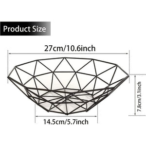 Planet Gates European Style / Bblack 1pc Fruit Stand Vegetables Serving Bowls Basket Holder For Kitchen Counter, Table Centerpiece Decorative, Countertop, Home Decor, Metal Iron Wire, Modern Stylish Rack For Banana, Fresh Veggie, Orange, Buffet, Eggs
