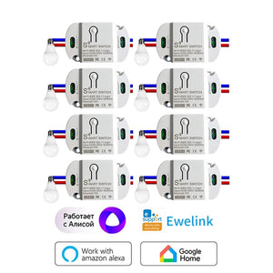 Planet Gates eWelink Switch 8Pcs / CHINA New DIY Smart Wireless Remote Switch Socket Smart Home Automation Remote Control Switch Relay Smart Life/Tuya with Alexa Google