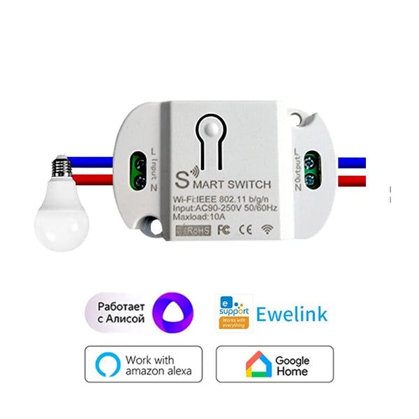 Planet Gates eWelink Switch 8Pcs / CHINA New DIY Smart Wireless Remote Switch Socket Smart Home Automation Remote Control Switch Relay Smart Life/Tuya with Alexa Google