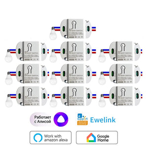 Planet Gates eWelink Switch 8Pcs / CHINA New DIY Smart Wireless Remote Switch Socket Smart Home Automation Remote Control Switch Relay Smart Life/Tuya with Alexa Google