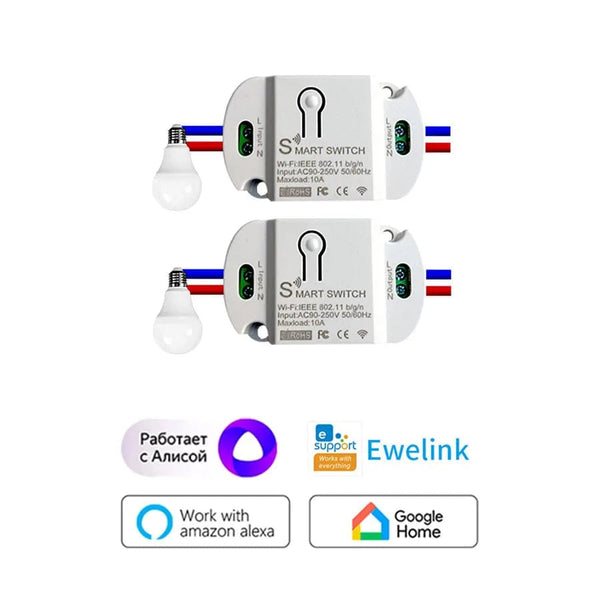 Planet Gates eWelink Switch 8Pcs / CHINA New DIY Smart Wireless Remote Switch Socket Smart Home Automation Remote Control Switch Relay Smart Life/Tuya with Alexa Google