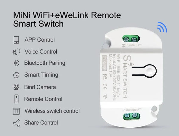 Planet Gates eWelink Switch 8Pcs / CHINA New DIY Smart Wireless Remote Switch Socket Smart Home Automation Remote Control Switch Relay Smart Life/Tuya with Alexa Google