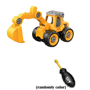Planet Gates Excavator A Nut Disassembly Loading Unloading Engineering Truck Excavator Bulldozer Montessori Education Toy Child Screw Creative Tool Car