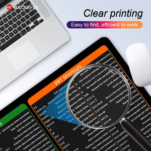 Planet Gates EXCO Office Shortcuts Mouse Pad Large Extended Excel Powerpoint Word Software Gaming Desk Keyboard Mousepad with Stitched Edge