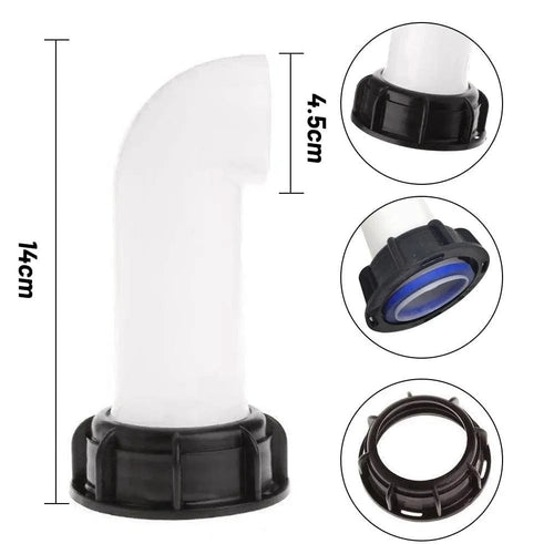 Planet Gates extended 2in Extension Drain Spout Hose 1000L IBC Water Tank Nozzle Tap Cap Valve Fitting Highly Matched With The Original