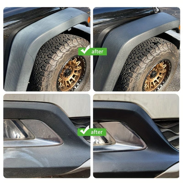 Planet Gates External Plastic Restorer Longlasting Hydrophobic Protection Coating Oxidized White And Faded Repair Back To Black For Plastic Trim Car Detailing