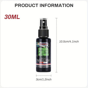 Planet Gates External Plastic Restorer Longlasting Hydrophobic Protection Coating Oxidized White And Faded Repair Back To Black For Plastic Trim Car Detailing