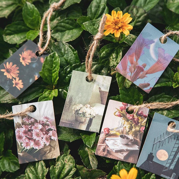 Planet Gates F 100 pcs Spring summer autumn winter Kraft Paper Mini Greeting Card INS flower Postcard Letter Envelope Decoration LOMO Cards