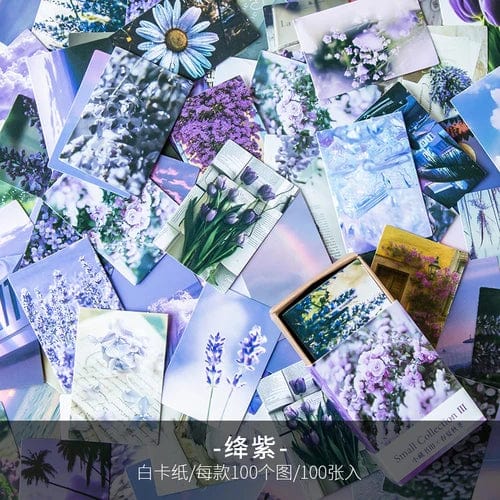 Planet Gates F 100 pcs Spring summer autumn winter Kraft Paper Mini Greeting Card INS flower Postcard Letter Envelope Decoration LOMO Cards