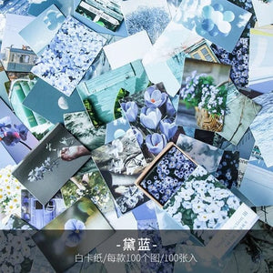 Planet Gates F 100 pcs Spring summer autumn winter Kraft Paper Mini Greeting Card INS flower Postcard Letter Envelope Decoration LOMO Cards