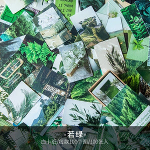 Planet Gates F 100 pcs Spring summer autumn winter Kraft Paper Mini Greeting Card INS flower Postcard Letter Envelope Decoration LOMO Cards