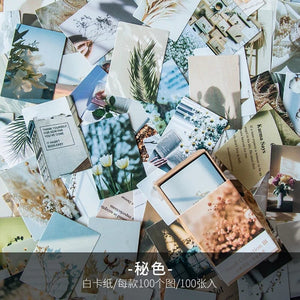 Planet Gates F 100 pcs Spring summer autumn winter Kraft Paper Mini Greeting Card INS flower Postcard Letter Envelope Decoration LOMO Cards