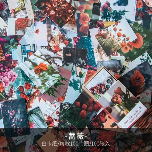 Planet Gates F 100 pcs Spring summer autumn winter Kraft Paper Mini Greeting Card INS flower Postcard Letter Envelope Decoration LOMO Cards